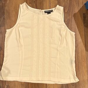 Norton McNaughton Butter Yellow Embroidered Sleeveless Top (Size: 12)(EUC)